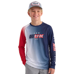 Image of the Huk Kids Airweight America 250 Crew in White