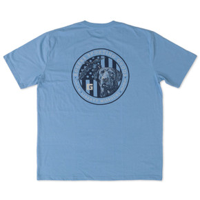 Back image of the Rogers Patriotic Retriever T-Shirt.