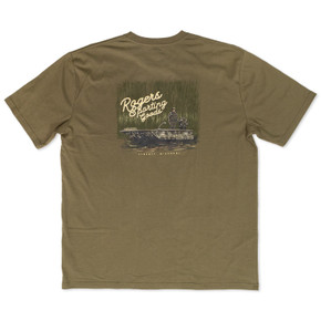 Back image of the Rogers Camo Duck Boat T-Shirt.