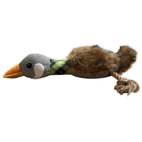 Image of the ROCT Plaid Duck Dog Toy.