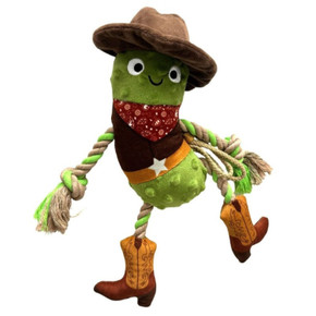 Front image of the ROCT Buckin' Brine Pickle Dog Toy.