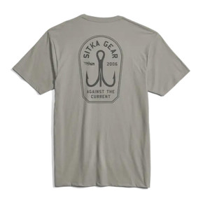 Back Image of the Sitka Treble Crest Tee in Pebble Grey