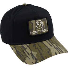 Image of the Drake Non Typical x Lost Hat Ea5y Hybrid Patch Logo Cap in Mossy Oak Original Bottomland