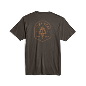 Back image of the Sitka Broadhead Crest Tee in Earth