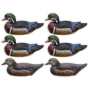 Six Pack Image of the Rig'Em Right Mainline Series Wood Duck Decoys.