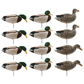 12 Pack Image of the HD Full-Body Fully Flocked Mallard Duck Decoys.
