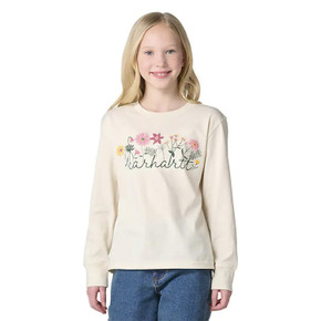 Image of the Carhartt Kids Girls' Long Sleeve Script T-Shirt.