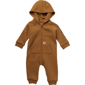 Image of the Carhartt Infant Zip-Front Hooded Fleece Coverall.
