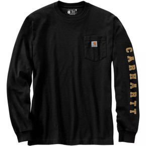 Front image of the Carhartt Irvine Relaxed Pointer Long Sleeve T-Shirt in black.