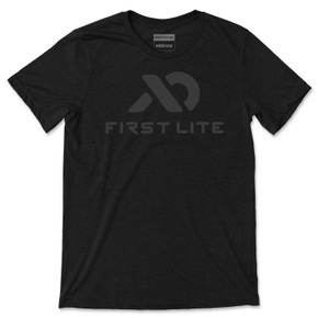 Image of the First Lite Stacked Logo T-Shirt in Black