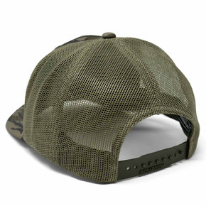 Back image of the MeatEater Bear Grease Camo Trucker Hat.