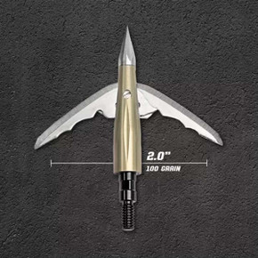 Width Image of a Bowmar Archery Beast 2.0" Aluminum Broadhead.