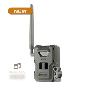 Tilted image of the Spypoint Flex M2 Trail Camera.