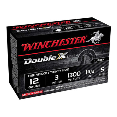Winchester 12 Gauge 3" 1 3/4oz 1300FPS Double X Supreme Turkey Load Shot Size 5 Image