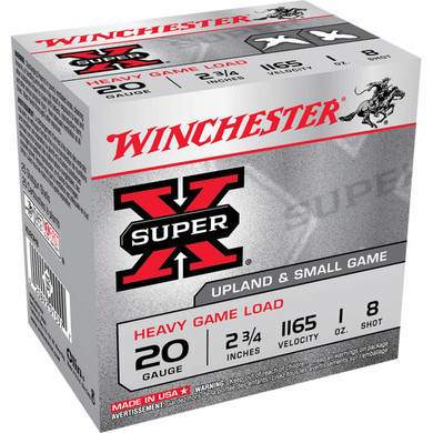 Super-X Upland & Small Game Loads 20 Gauge  2 3/4" 1oz 1165 FPS Shotgun Shells