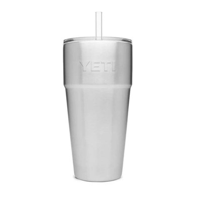Yeti Rambler 26 oz. Stackable Cup with Straw Lid Image in Stainless Steel