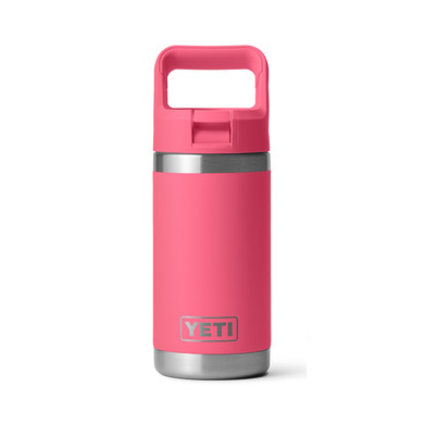 Yeti Rambler Jr. 12 oz. Kids' Water Bottle with Color-Matched Straw Cap Image in Tropical Pink