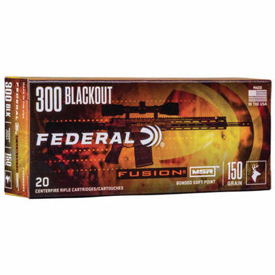 300 Blackout 150 Grain Fusion Modern Sporting Rifle Ammunition, Box of 20