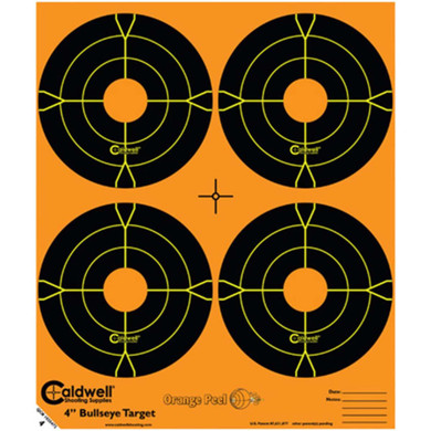Orange Peel Bulls-Eye Shooting Target 4" Pack of 10