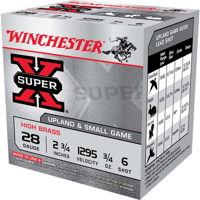 Winchester 28 Gauge 2 3/4" 3/4oz 1295FPS Super-X Upland & Small Game Image