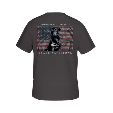 Drake Waterfowl Americana Lab Short Sleeve Graphic Tee Image in Steel Grey