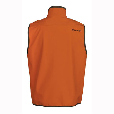 Opening Day Soft-Shell Vest back view in Blaze Orange