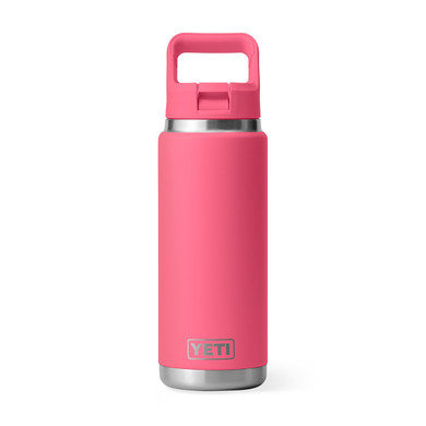 Yeti Rambler 26 oz. Water Bottle with Color-Matched Straw Cap Straw Image in Tropical Pink