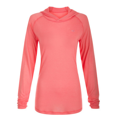 Drake Women's Lauren Mountain Bamboo Long Sleeve Hoodie Front Image in Shell Pink Heather