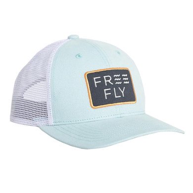 Free Fly Wave Trucker Hat Image in Sea Mist