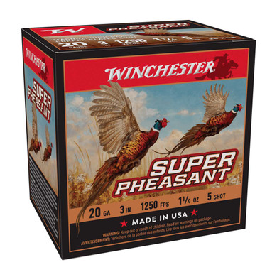 Winchester 20 Gauge 3" 1-1/4 oz. 1250 FPS Super Pheasant Loads Front Box Image