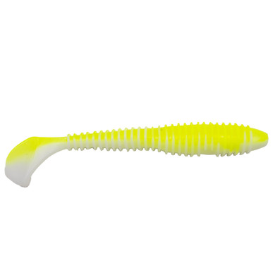 3.75" Thrash Swimbait - 10 Pack Image In Chartreuse/White