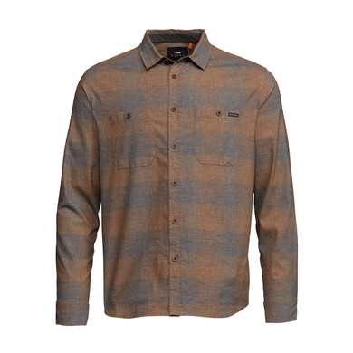 Sitka Ambary Long-Sleeve Shirt Main Front Image in Coyote Plaid