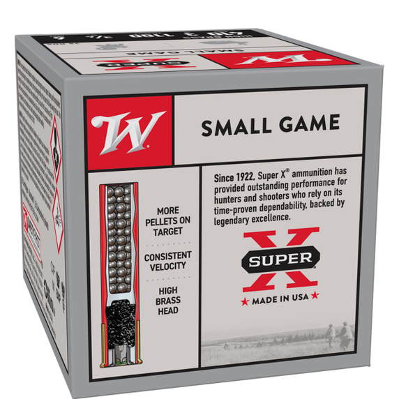 Winchester .410 Bore 3" 3/4oz 1100FPS SuperX Small Game Loads Back of Box Image