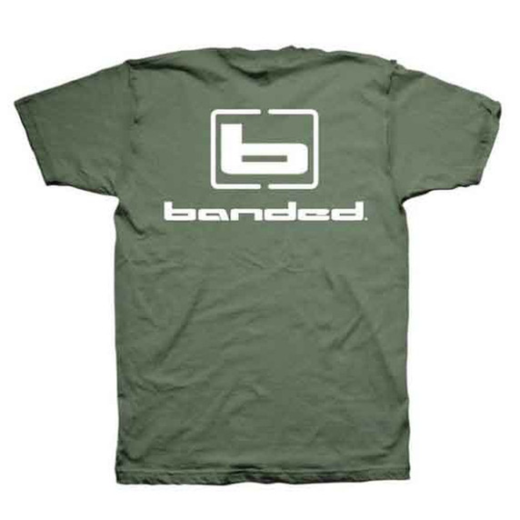 Banded Signature Logo Graphic T-Shirt Image in Moss Green