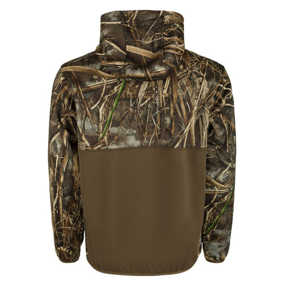 Drake MST Endurance 1/4 Zip Hoodie Back Image in Realtree Max 7
