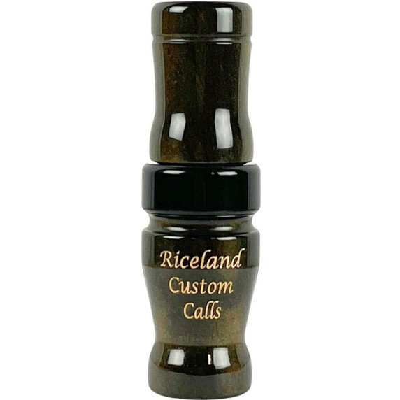 Riceland Custom Calls Custom Acrylic Speck Calls, 3/4" Guts Image in Black Gold Pearl