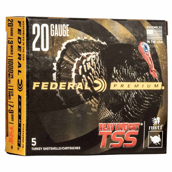 Box Image of the Federal 20 Gauge 3" 1 5/8oz 1000FPS Heavyweight TSS Turkey Loads.
