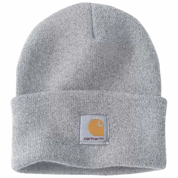 Carhartt Knit Cuffed Beanie Image in Heather Gray