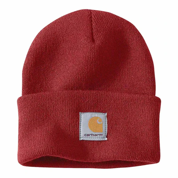 Carhartt Knit Cuffed Beanie Image in Crabapple