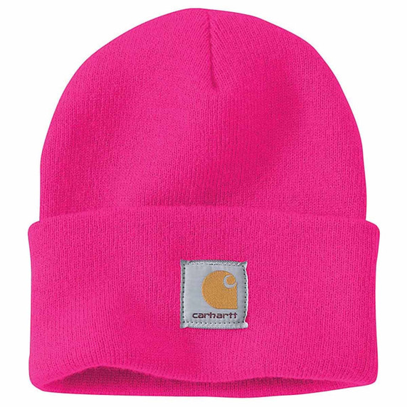 Carhartt Knit Cuffed Beanie Image in Pink Glow