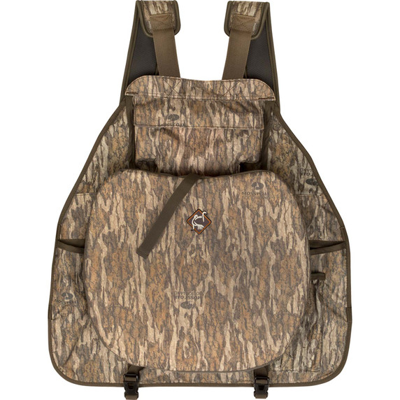 Drake Waterfowl Time & Motion Easy-Rider Turkey Vest Back Seat Image in Mossy Oak Bottomland