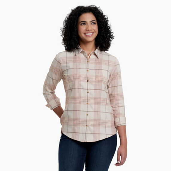 Kuhl Women's Kamila Flannel Shirt, Mocha Variation