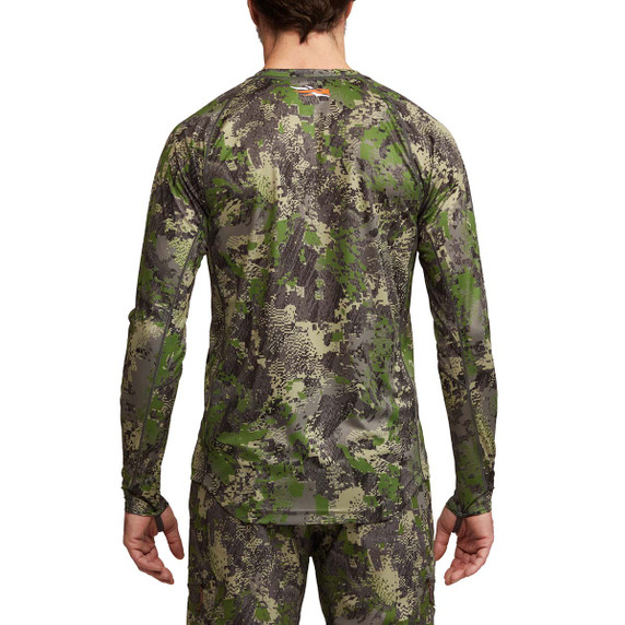 Sitka Core Lightweight Crew Long Sleeve Back Image in Optifade Cover