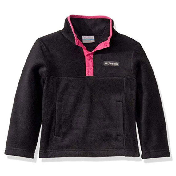 Youth Steens Mountain 1/4-Snap Fleece Pullover Image in Black Pink