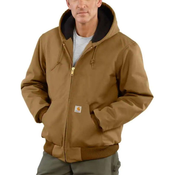 Carhartt Loose Fit Firm Duck Insulated Flannel-Lined Active Jac Image in Carhartt Brown Gravel