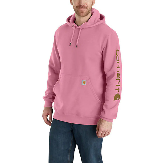 Carhartt Loose Fit Midweight Logo-Sleeve Graphic Hoodie Image in Foxglove