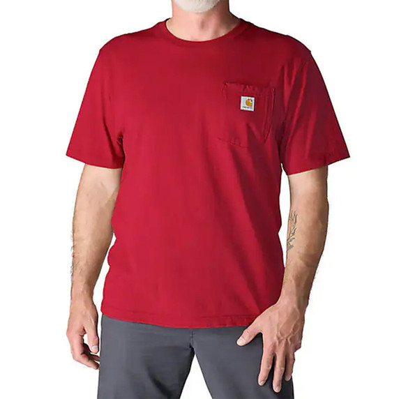 Image of the Carhartt Loose Fit Heavyweight Pocket Short Sleeve T-Shirt in Industry Red
