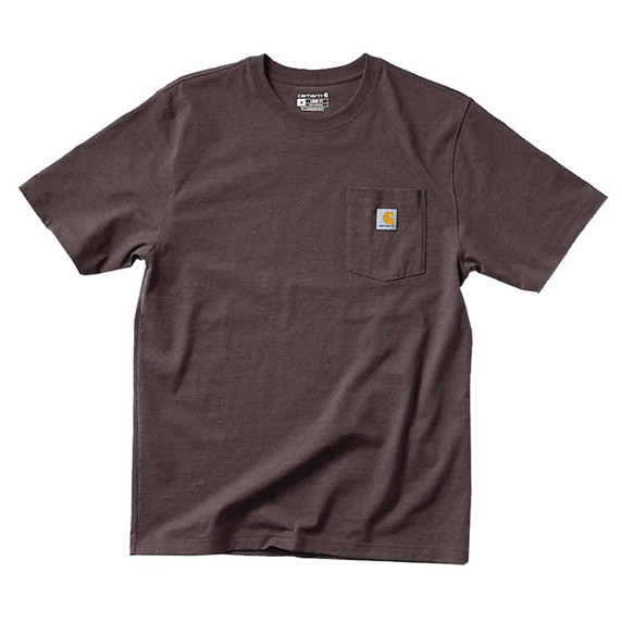 Carhartt Loose Fit Heavyweight Pocket Short Sleeve T-Shirt - Dark Sepia Heather