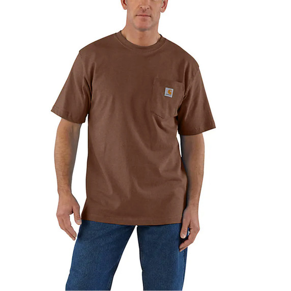Carhartt Loose Fit Heavyweight Pocket Short Sleeve T-Shirt - Mocha Heather
