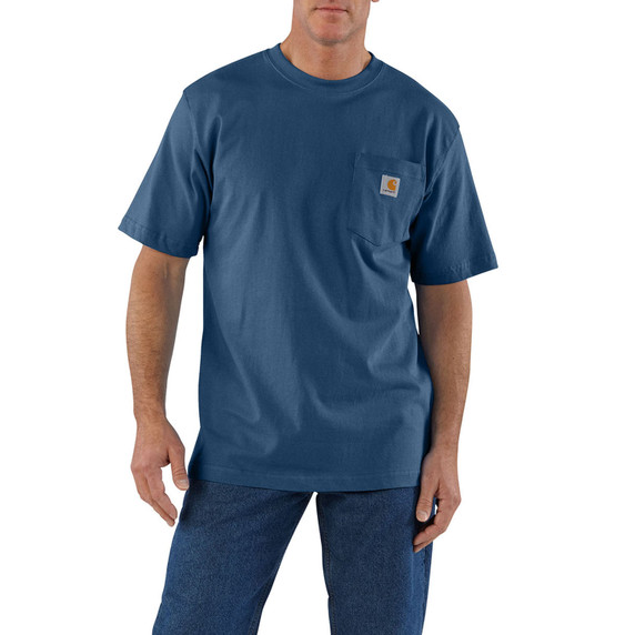 Carhartt Loose Fit Heavyweight Pocket Short Sleeve T-Shirt - Deep Ocean Heather